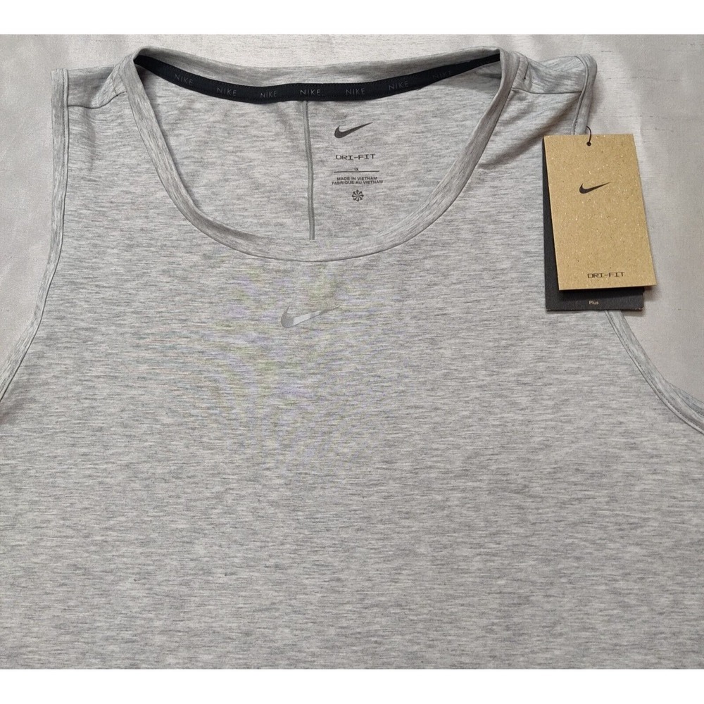 NIKE ONE Women Plus 1X Particle Gray DRI-FIT Luxe Tank Top NEW DN2346 - Picture 3 of 13
